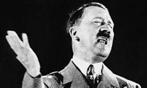 Adolf Hitler giving a speech